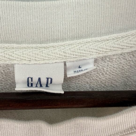 GAP Cropped Tie Dye Sweatshirt L White Multicolor Swirl Retro Cut Off Crewneck - Picture 3 of 3